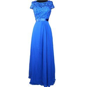 Women's Formal top Lace Embroidery Mother of bride beaded Long Evening dress